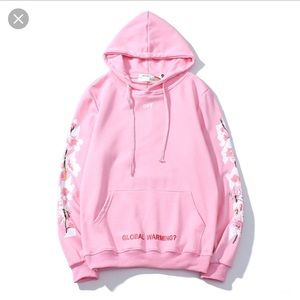off white blossom hoodie pink